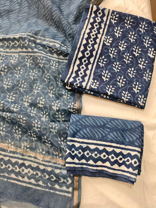 JAIPUR COTTON SUIT WITH CHANDERI DUPPATA (CSS84)