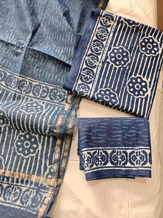 JAIPUR COTTON SUIT WITH CHANDERI DUPPATA (CSS86)