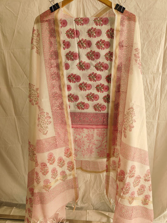 JAIPUR COTTON SUIT WITH CHANDERI DUPPATA (CSS83)