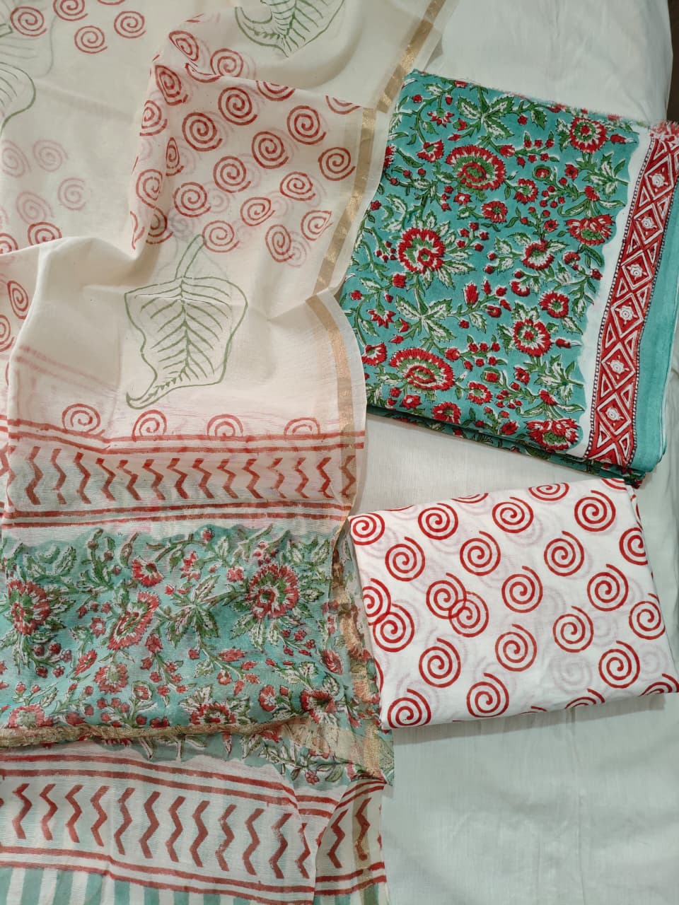 JAIPUR COTTON SUIT WITH CHANDERI DUPPATA (CSS87)