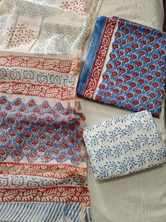 JAIPUR COTTON SUIT WITH CHANDERI DUPPATA (CSS88)