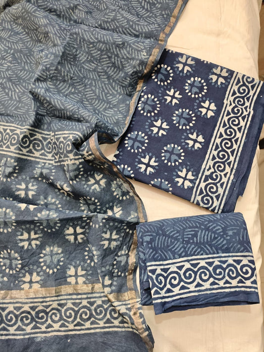 JAIPUR COTTON SUIT WITH CHANDERI DUPPATA (CSS89)