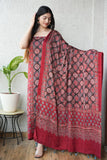 Vanaspati Ajrakh Hand Block Printed Suits Modal Silk Fabric (CIT76)