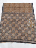 HAND BLOCK BAGRU PRINTED KOTA DORIYA SAREE WITH MULMUL BLOUSE (KDS108)
