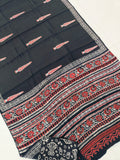 Ajrakh Hand Block Bagru Vanspati Printend Modal Silk Saree with Blouse (CID89)
