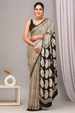 Ajrakh Hand Block Bagru Vanspati Printend Modal Silk Saree with Blouse (CID94)