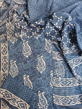 HAND BLOCK PRINTED COTTON 3-PIS SUIT WITH MULMUL DUPPATA (CMS119)