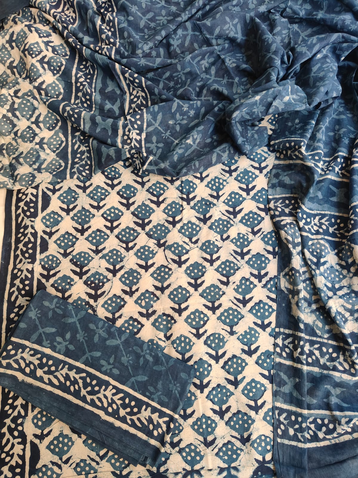 Cotton Suit With Mulmul Dupatta