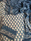HAND BLOCK PRINTED COTTON 3-PIS SUIT WITH MULMUL DUPPATA (CMS120)