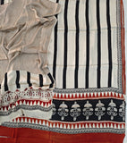 Vanaspati Ajrakh Hand Block Printed Suits Modal Silk Fabric (CIT83)