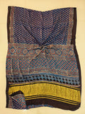 HAND BLOCK PRINTED MODAL SILK LAGDI PATTA  SAREE (CIG81)