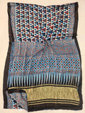 HAND BLOCK PRINTED  MODAL SILK LAGDI PATTA SAREE (CIG82)