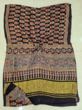 HAND BLOCK PRINTED  MODAL SILK LAGDI PATTA SAREE (CIG86)