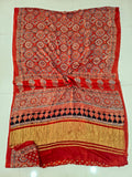 HAND BLOCK PRINTED  MODAL SILK LAGDI PATTA SAREE (CIG85)