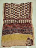 HAND BLOCK PRINTED  MODAL SILK LAGDI PATTA SAREE (CIG93)