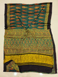 HAND BLOCK PRINTED  MODAL SILK LAGDI PATTA SAREE (CIG94)