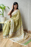 Jaipuri Hand Block Bagru Printed Maheshwari Silk Saree With Blouse (MSS157)