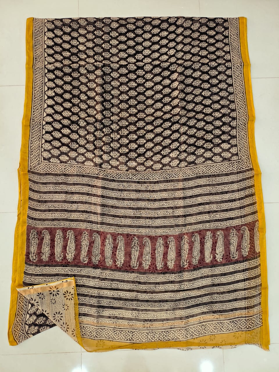 Jaipuri Block Printed Cotton Kota Doriya Saree (CIS130)