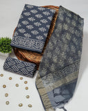 PRIMIUM JAIPURI COTTON SUIT WITH ORGANZA SILK DUPPATA (COS59)