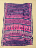 HAND BLOCK BLACK & WHITE PRINTED COTTON LINEN SAREE WITH BLOUSE  (LCS201)