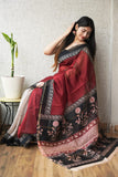 Bagru Hand Block Printed Chanderi Silk Saree with Blouse (CSS129)