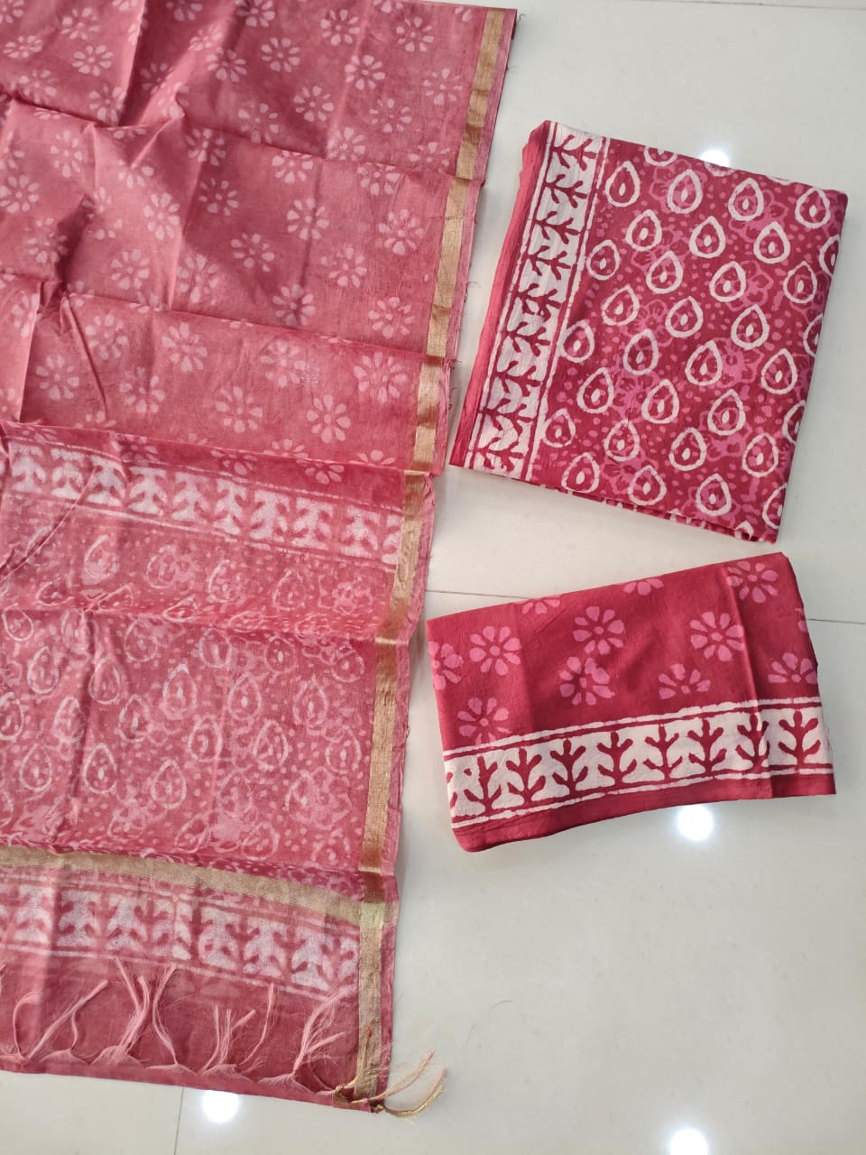 JAIPUR COTTON SUIT WITH CHANDERI DUPPATA (CSS97)