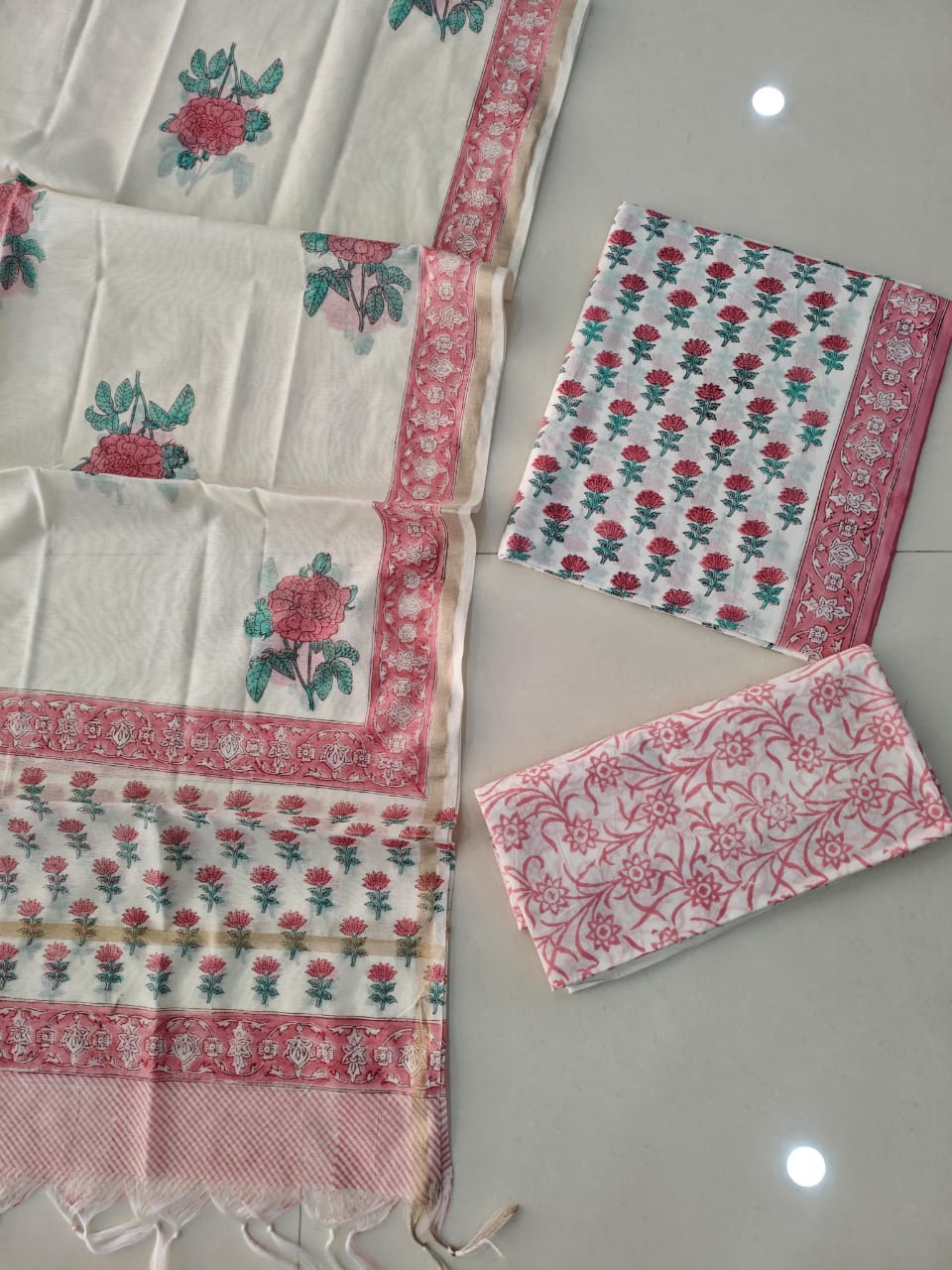 JAIPUR COTTON SUIT WITH CHANDERI DUPPATA (CSS98)