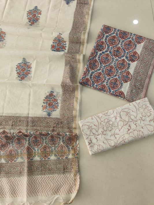 JAIPUR COTTON SUIT WITH CHANDERI DUPPATA (CSS94)