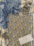 HAND BLOCK PRINTED COTTON 3-PIS SUIT WITH MULMUL DUPPATA (CMS131)