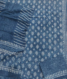 HAND BLOCK PRINTED COTTON 3-PIS SUIT WITH MULMUL DUPPATA (CMS145)