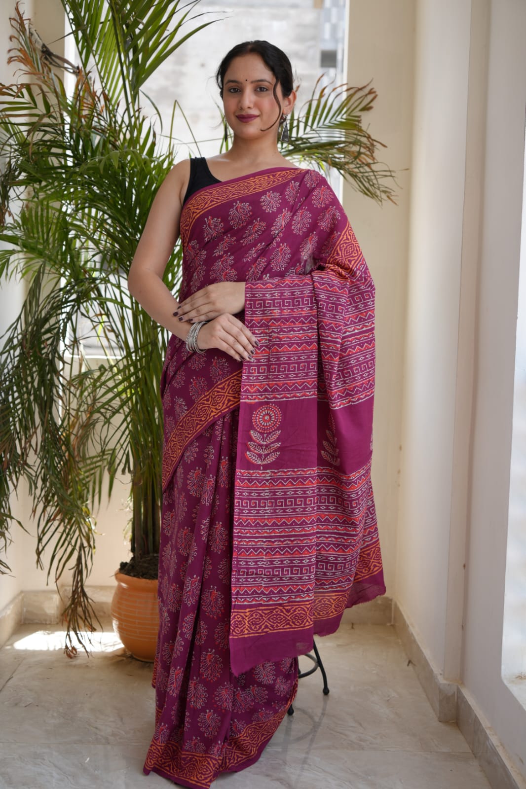 Jaipur Cotton Mulmul Saree (CMS192)