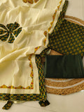 Ajarkh  Print Suit Pcs With Patch Work And Mirror Work Dupatta (ASC038)