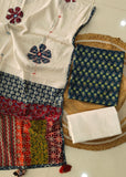 Ajarkh  Print Suit Pcs With Patch Work And Mirror Work Dupatta (ASC041)
