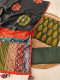 Ajarkh  Print Suit Pcs With Patch Work And Mirror Work Dupatta (ASC042)