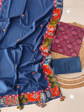 Ajarkh  Print Suit Pcs With Patch Work And Mirror Work Dupatta (ASC054)
