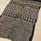 MIRROR WORK HAND BLOCK AJRAKH MODAL SILK SAREE WITH BLOUSE (CIV3)