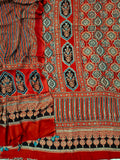 Vanaspati Ajrakh Hand Block Printed Suits Modal Silk Fabric (CIT95)