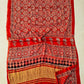 MIRROR WORK HAND BLOCK AJRAKH MODAL SILK SAREE WITH BLOUSE (CIV11)