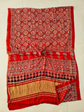 MIRROR WORK HAND BLOCK AJRAKH MODAL SILK SAREE WITH BLOUSE (CIV11)