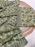 )Vanaspati Ajrakh Hand Block Printed Suits Modal Silk Fabric (CIT98)