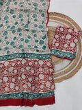 )Vanaspati Ajrakh Hand Block Printed Suits Modal Silk Fabric (CIT101)