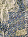 HAND BLOCK PRINTED COTTON 3-PIS SUIT WITH MULMUL DUPPATA (CMS147)