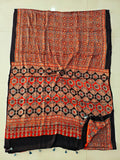 HAND BLOCK PRINTED AJRAKH MODAL SILK SAREE (CIG101)