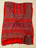 HAND BLOCK PRINTED AJRAKH MODAL SILK SAREE (CIG99)
