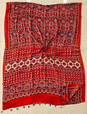 HAND BLOCK PRINTED AJRAKH MODAL SILK SAREE (CIG102)