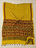HAND BLOCK PRINTED AJRAKH MODAL SILK SAREE (CIG106)