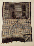 HAND BLOCK PRINTED AJRAKH MODAL SILK SAREE (CIG108)