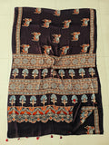 HAND BLOCK PRINTED AJRAKH MODAL SILK SAREE (CIG111)