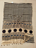 HAND BLOCK PRINTED AJRAKH MODAL SILK SAREE (CIG112)