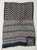HAND BLOCK PRINTED AJRAKH MODAL SILK SAREE (CIG119)